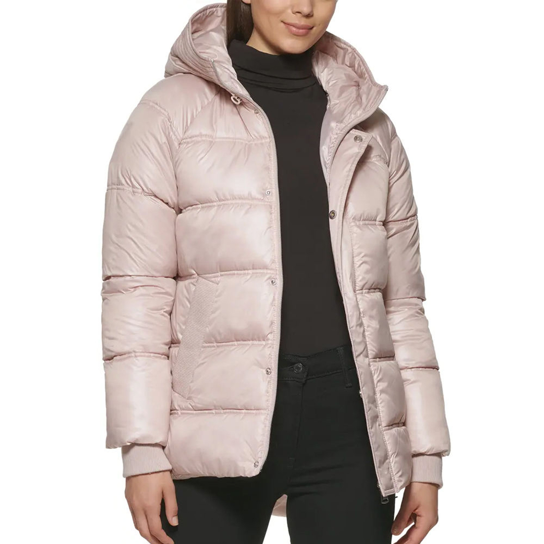 Wholesale High Quality Custom Logo Puffer Jacket for Women Nylon Breathable Quilted Plus Size Jacket Cotton Stripe Rivet Details