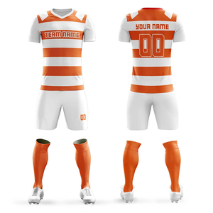 Camisetas de fútbol con impresión de sublimación completa personalizada para hombre, conjunto de uniforme de entrenamiento de fútbol de equipo de Club con logotipo para niños - Product Image 5