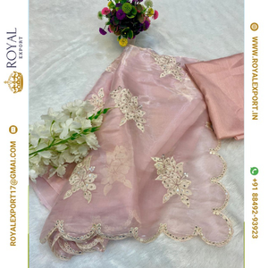 Lanzamiento del diseñador exclusivo Blissful Soft Satin Organza Saree Collection Fabricante por Royal Export en Surat Gujarat - Product Image 6