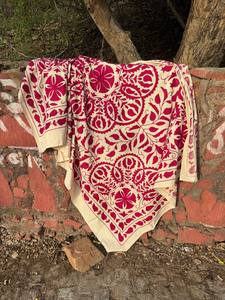 Premium Hand Embroidered Suzani <b>Quilt</b> – Decorative Floral Cotton Bedspread, Ethnic Boho Bedding, Vintage Style <b>Throw</b> - Product Image 5