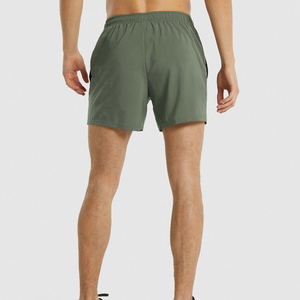 Pantalones cortos de gimnasio de rizo de algodón 100% para hombre, transpirables, antiarrugas, personalizables, cintura media, verano, correr, playa, sólido - Product Image 3