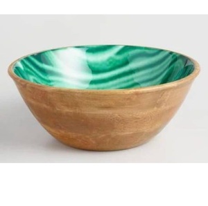 Tazón de Madera con Diseño Esmaltado, Vajilla, Tazón para Restaurante, Accesorios de Catering, Vajilla para el Hogar, Tazón para Servir Ensaladas - Product Image 1