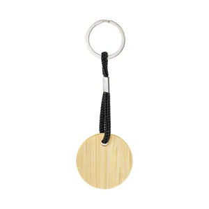 Portachiavi in Bambù Personalizzato e Moschettone, Gadget Promozionali Personalizzabili - Product Image 1