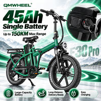 Vélo électrique de montagne QMWHEEL F30 Pro UK, vente en gros, 250W 48V 45Ah, longue autonomie, pliable, stock UK