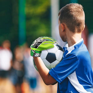 Gants de gardien de but de football en cuir respirant, ajustables, à doigts complets, pour l'entraînement, l'échauffement, ajustement sécurisé, contrôle facile - Product Image 6