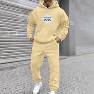 Survêtement athlétique à capuche pour hommes, ensemble 2 pièces décontracté, sweat à capuche et pantalon de survêtement - Product Image 3