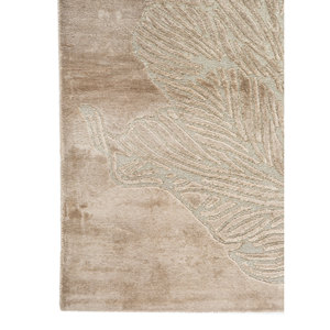 Alfombra de Bambú y Seda Azalea Green, Tejida a Mano, con Diseño Floral, 9x12, para Sala de Estar, Decoración para Adolescentes, Aibz-1031 - Product Image 4