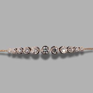 สร้อยข้อมือเพชรกลม1.23เก๋ไก๋14K โรสโกลด์ VVS EF ความคมชัด7นิ้วเครื่องประดับหรูหราเรียบง่าย - Product Image 4