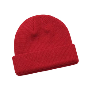 Bonnet classique blanc côtelé en tricot, confortable et extensible, avec revers plié, idéal pour l'hiver et le quotidien des hommes - Product Image 2