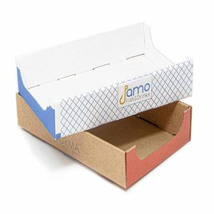Plateaux en papier personnalisés pour les apéritifs et les aliments frits Mod. J 23x30x8 Cm - Product Image 4