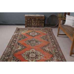 4.9x12.5 ft Rug, <b>Runner</b> Vintage Rug, <b>Red</b> Floral Rug - Product Image 4