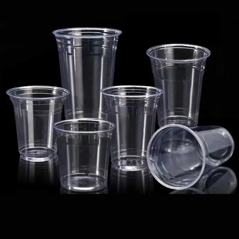 Кофейные чашки одноразовые пластиковые крышки оптом для домашних животных оптом с индивидуальным принтом логотипа для вина 16 унций и трубочки с прозрачной крышкой