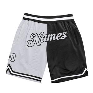Industrie Direct Engro Sportswear Basketball Shorts Custom Black White Authentic Throwback Split Fashion Basketball Shorts - Product Image 1