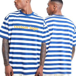 T-shirts pour hommes de haute qualité, 200 g/m², col rond, logo personnalisé, épaules tombantes, surdimensionnés, broderie logo, fabriqués en usine. - Product Image 3