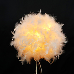 Lámpara colgante de pie para dormitorio, parasol redondo de plumas, naranja y rosa, personalizado - Product Image 3