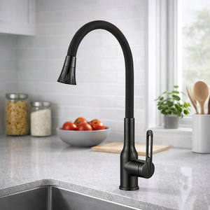 <span class=keywords><strong>Robinet</strong></span> de cuisine gris anthracite en acier inoxydable 304 avec poignée ajourée, <span class=keywords><strong>flexible</strong></span> en silicone, tête de pulvérisation ABS et cartouche céramique - Product Image 2