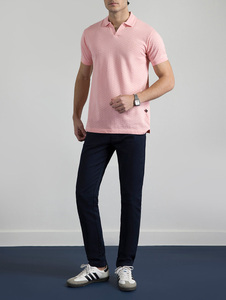 T-shirt d'été à manches courtes pour homme, col en V boutonné, couleur unie, décontracté, respirant, service OEM - Product Image 5