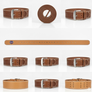 OEM Service Low MOQ Cowhide Leather Power Lifting <b>Belt</b> Workout Fitness Adjustable Power Lifting <b>Belt</b> - Product Image 2