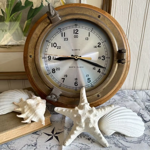 Horloge Nautique Vintage en Laiton Style Art Déco Hublot Design Simple Face par Calvin Handicraft - Product Image 5