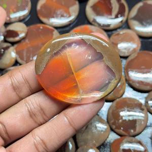 Cabujón suelto de ópalo de fuego mexicano de grado AAA, hermosas piedras preciosas curativas de alta calidad en todos los tamaños, forma de mezcla verde - Product Image 3