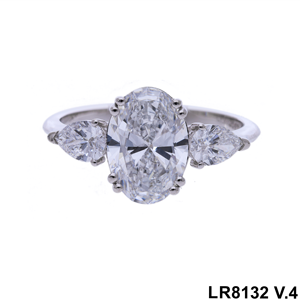 แหวนแต่งงานทรงรีพร้อมหินลูกแพร์ขนาด14K แหวนหมั้นรูปวงรีสำหรับปลูกในแล็บ2.50 - Product Image 6