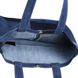 Sacs fourre-tout en denim en tissu jeans sur mesure de haute qualité Meilleure vente Sacs fourre-tout en jean de couleur unie - Product Image 5
