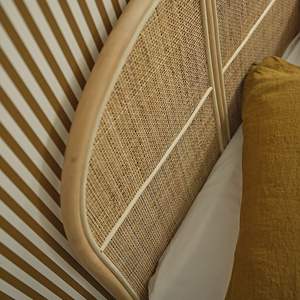 Handwoven Rattan <b>Headboard</b> Craftsman Natural Wicker Adjustable Height Plywood <b>Panel</b> Bed Decor with Custom Sizes and Colors - Product Image 6