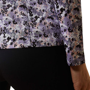 Haut de sport à manches longues pour femme, imprimé floral, col zippé, en polyester - Product Image 5