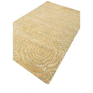Alfombras Aurelia Gold de Lana y Viscosa Hechas a Mano, Rectangulares de 4m, Diseño Abstracto para Hogar y Dormitorio, Felpa de 10mm de Grosor, Tra-15052 - Product Image 2