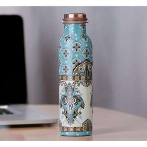 Handcrafted Copper <b>Water</b> <b>Bottles</b> With Detailed Floral Engravings & Perfect for Gifts and Traditional Ayurveda Practices - Product Image 5