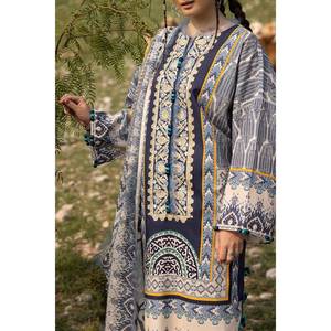 ชุดสูทผ้าลอนปักลายพิมพ์ 3 ชิ้น แบบยังไม่เย็บติดกัน พร้อมผ้าคลุมไหล่พิมพ์ลาย CL-52558 - Product Image 2