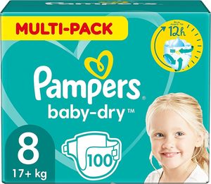PampersNappies <b>Size</b> <b>8</b> (17 kg+) Baby-Dry, Extra Large, Pack of 100, Monthly Box, Up to 12 Hours All-Around Leak Protection - Product Image 2