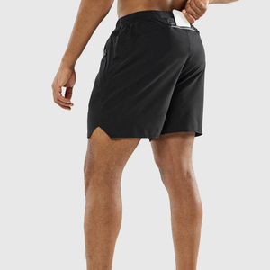 Short de gymnastique taille moyenne pour hommes vêtements de sport de course à pied décontractés taille élastique motif solide teint uni entraînement de musculation - Product Image 4
