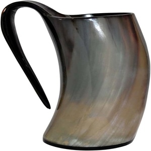 High Quality <b>Viking</b> Horn Ceramic Coffee Mug with Resin Base Drinking Horn Mug from India - Product Image 4