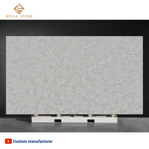 NV2001 Dalle de quartz finition surface mate Durable Villa Floral Béton Gris Pierre de quartz artificielle Armoire de cuisine Dalle supérieure - Product Image 1