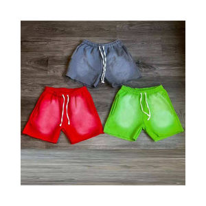 Pantalones cortos lavados con ácido Vintage para hombre, ropa de calle, peso pesado 100% algodón, desteñidos al sol para gimnasio, deporte, jogging, entrenamiento - Product Image 3