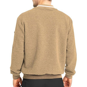 แจ็กเก็ตบอมเบอร์ลำลองทรงหลวมมีซิปเสื้อโค้ทแจ็คเก็ตผู้ชาย - Product Image 4