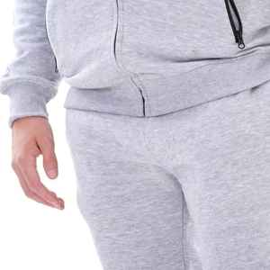 100% coton coupe régulière ensemble de survêtement manches longues respirant genou longueur avec col à capuche motif solide vêtements d'hiver - Product Image 6