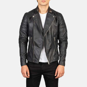 Faisor ODM <b>Biker</b> <b>Jacket</b> in Black Genuine Cowhide Leather Reversible with Coating XS to 6XL Sizes for Autumn Season - Product Image 1