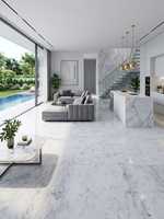 Carrelage en marbre blanc gris, finition polie, taille découpée, design moderne, épaisseur 2 cm, pour intérieur et extérieur de villa, Denizli