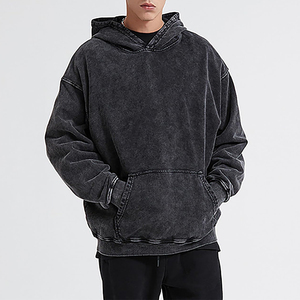 Best Selling Acid Wash <b>Men</b> Hoodie Sweatshirt Customize Streetwear Vintage <b>Men</b> French Terry Hoodie Cotton Fleece Man Hoodie - Product Image 3