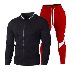 Vêtements de sport d'hiver de haute qualité Coupe ajustée Veste coupe-vent à capuche Survêtements pour hommes Streetwear uni - Product Image 3