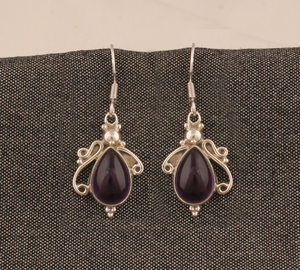 Joyería al por mayor, pendientes de amatista de Plata de Ley 925 para mujer, regalo de piedras preciosas en forma de lágrima hechas a mano para ella - Product Image 2