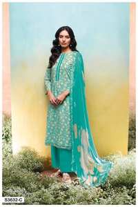 Collection de vêtements de soirée Salwar Kameez en coton de qualité supérieure imprimée avec broderie disponible au tarif de gros - Product Image 3