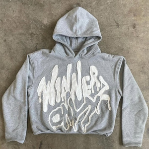 Couper et coudre pull à capuche couleur bloc conception coton mélangé matériel ODM approvisionnement hommes détresse broderie à capuche - Product Image 1