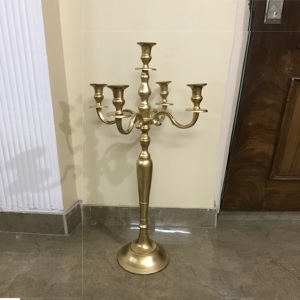 Candelabro de aluminio de 5 brazos de alta calidad, candelabro de Metal para decoración del hogar y la boda, candelabro de mesa elegante con nueva luz - Product Image 1