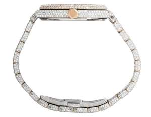 นาฬิกาแฟชั่นธุรกิจแบบกลไก สายสแตนเลสสตีล ประดับเพชรโมอิสซาไนต์เต็มหน้าปัด  แบบกำหนดเองได้ - Product Image 5