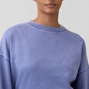 Sudadera de Color Sólido para Mujer, Estilo Urbano y Diseño con Logotipo Personalizado, Mezcla de Algodón Suave, Corte Recortado con Mangas Completas 2026 - Product Image 2