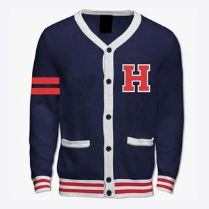 Suéter Cárdigan de Otoño con Cuello en V para Hombre, Manga Larga, Antiarrugas, Transpirable, con Parches Bordados, Diseño Personalizado, Servicio OEM - Product Image 1