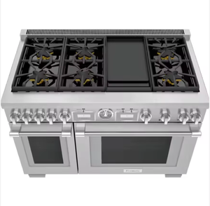 Cuisinière à gaz autonome de conception avancée 48 pouces Pro Grand, cuisinière professionnelle double avec plaque de cuisson intelligente en acier inoxydable - Product Image 4